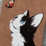 کالکشن جدید قاب های مخملی - گربه سفید مشکی